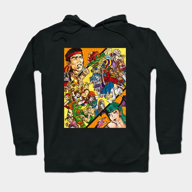 Street Fighter VS Darkstalkers Hoodie by vizcan